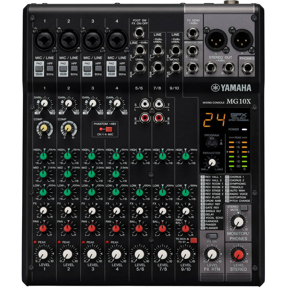 Yamaha MG10X CV 10-Input Mixer with Built-In FX