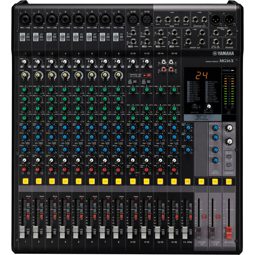 Yamaha MG16X CV 16-Input 4-Bus Mixer with Built-In FX