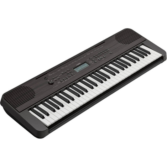 Yamaha PSRE360DW 61-Key Portable Keyboard Dark Wood with Power Supply
