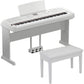 Yamaha DGX670W 88-Key Portable Digital Grand Piano with Matching L300WH Stand, LP1WH 3-Pedal Unit, and Padded Piano Bench