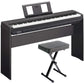 Yamaha P71B 88-Key Weighted-Action Digital Piano Bundle with Sustain Pedal, Wooden Piano Stand and Folding Bench