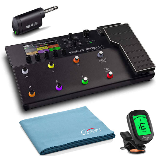 Line 6 Pod Go Guitar Multi-effects Floor Processor Wireless with Clip on Electric Tuner, and Polishing Cloth