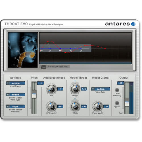 Antares Throat Evo Pitch-Shift and Vocal Tract Modeling Software Plug-In (Download)