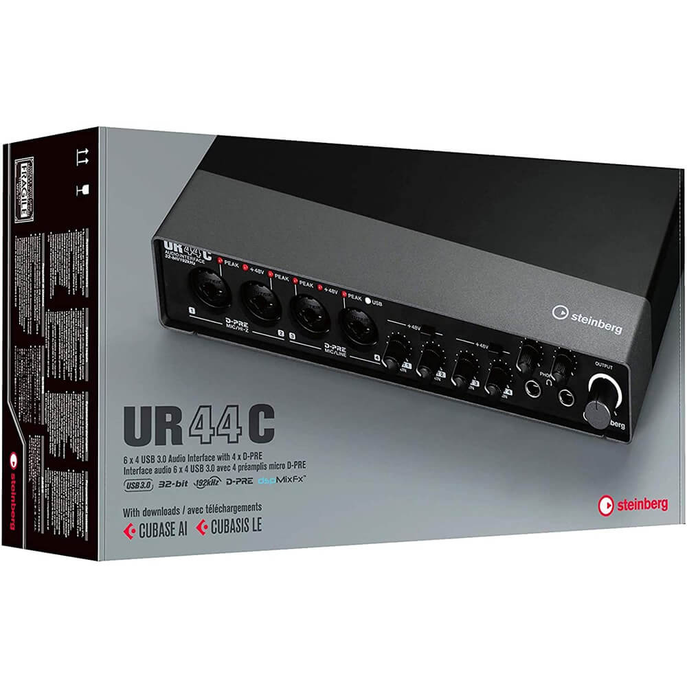 Steinberg UR44C 6x4 USB 3.0 Audio Interface with Cubase AI, 4 x