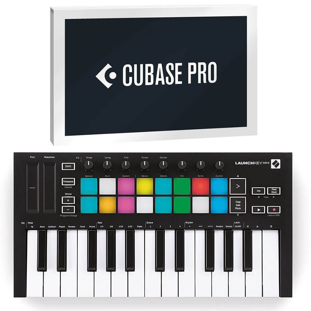 Steinberg Cubase Pro 12.0 Download Card Bundled with Novation Launchkey Mini MK3 MIDI Keyboard