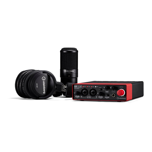 Steinberg UR22C RD Recording Pack 2-In 2-Out USB 3.0 Audio Interface, Cubase AI Software, Headphones and Microphone Red