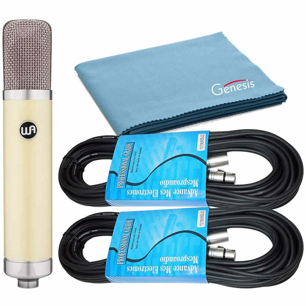 Warm Audio WA-251 Large-Diaphragm Tube Condenser Microphone with 2 x 15-Ft XLR Cable and Polishing Cloth