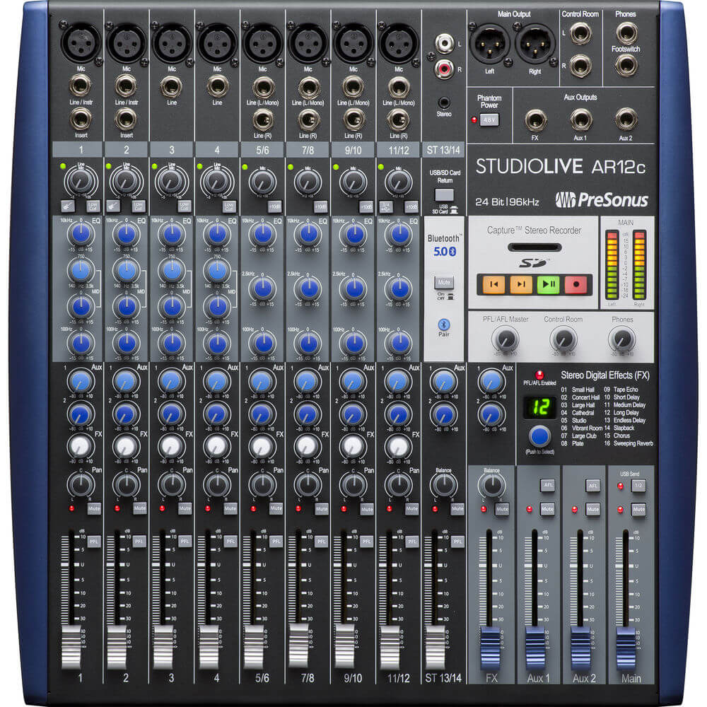 PreSonus StudioLive AR12C 12-Channel Hybrid Performance and Recording Mixer