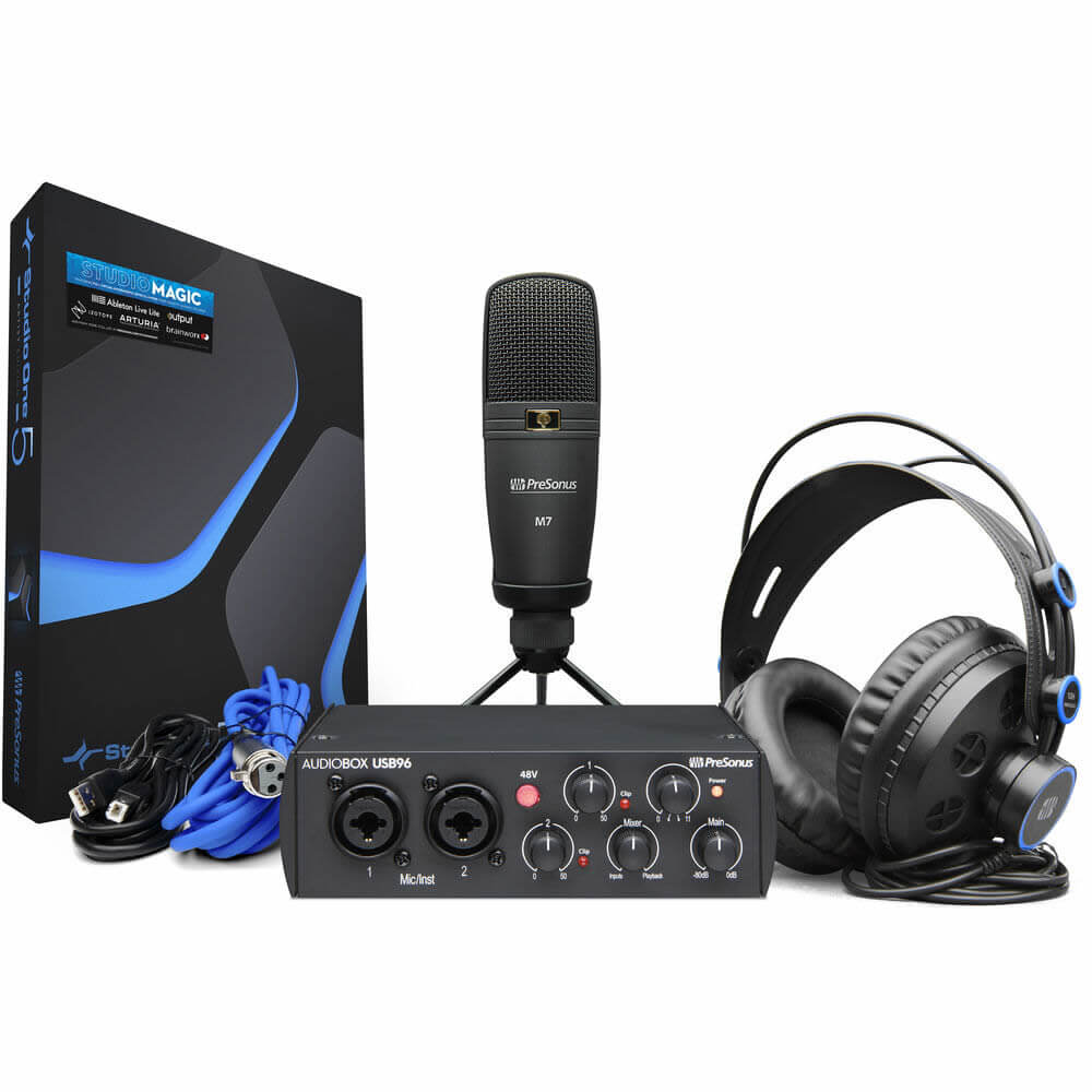 Presonus AudioBox USB 96 Studio Hardware/Software Recording Bundle 25th Anniversary Edition