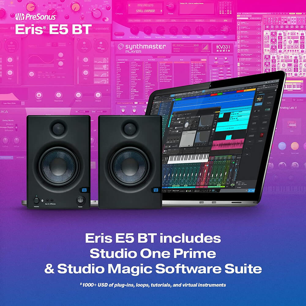 PreSonus Eris E5 BT 5-Inch Active Media Reference Monitors with Bluetooth Pair