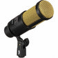 Heil Sound PR40 Dynamic Cardioid Studio Microphone Black Body Gold Grill Bundle with Adjustable Boom Arm & XLR Cable