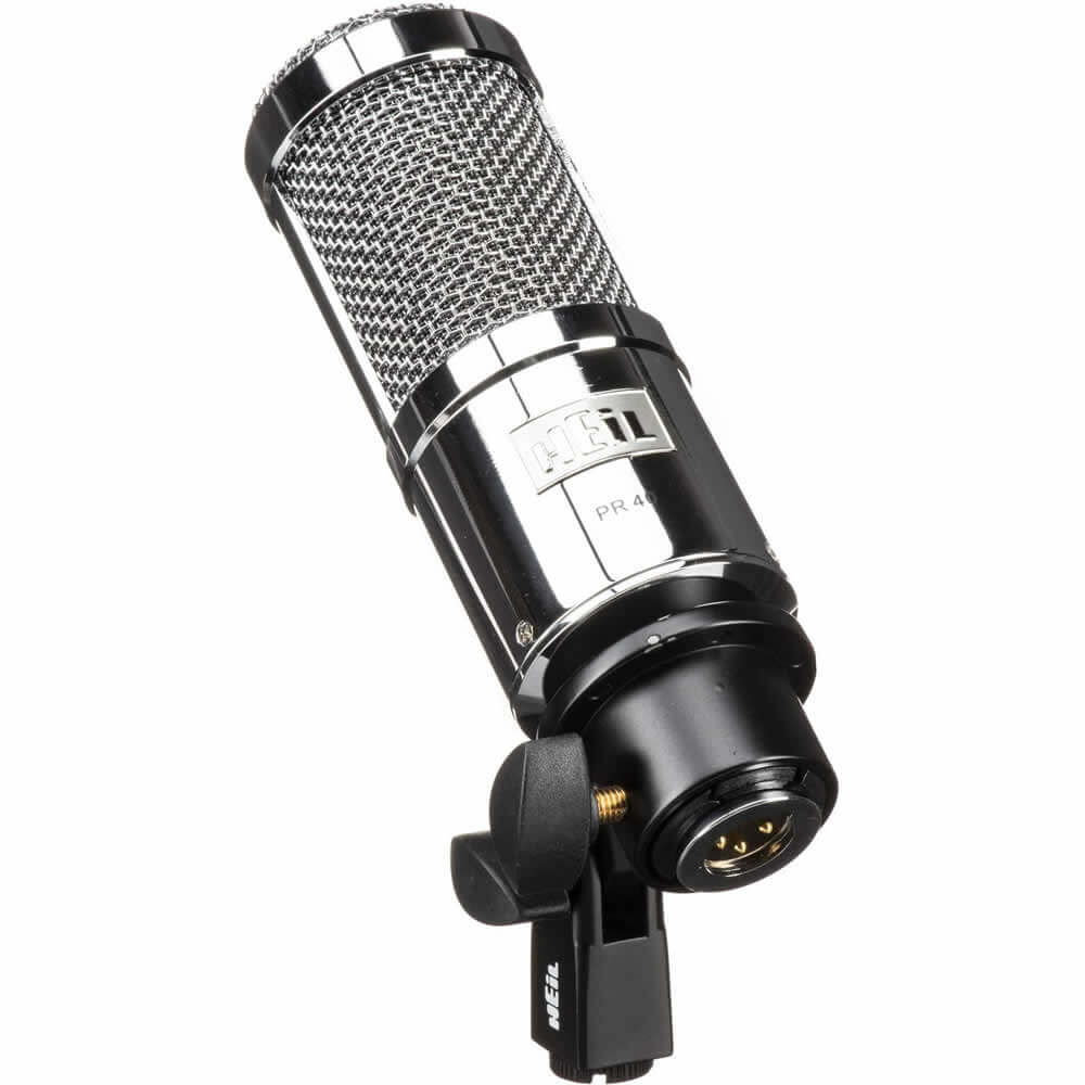 Heil Sound PR40 Dynamic Cardioid Studio Microphone Chrome Body and Grill Bundle with Adjustable Boom Arm & XLR Cable