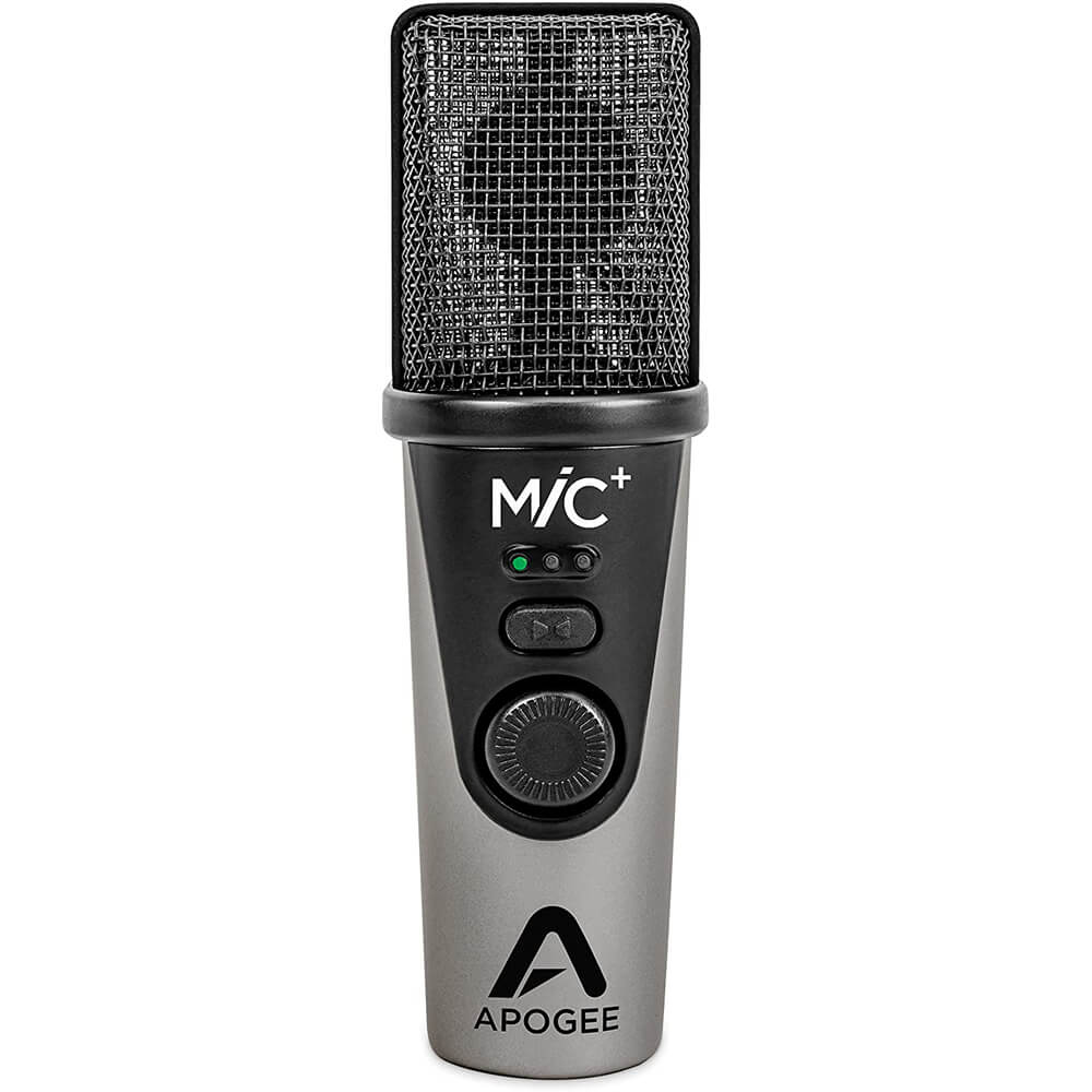 Apogee MiC Plus Studio Quality USB Mobile Recording Mic for IOS, Mac and PC Bundled with Pop Filter and Microphone Boom Stand