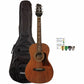 Sawtooth Solid Mahogany Top Acoustic-Electric Parlor Guitar with Gig Bag and Pick Sampler ST-MH-AEP
