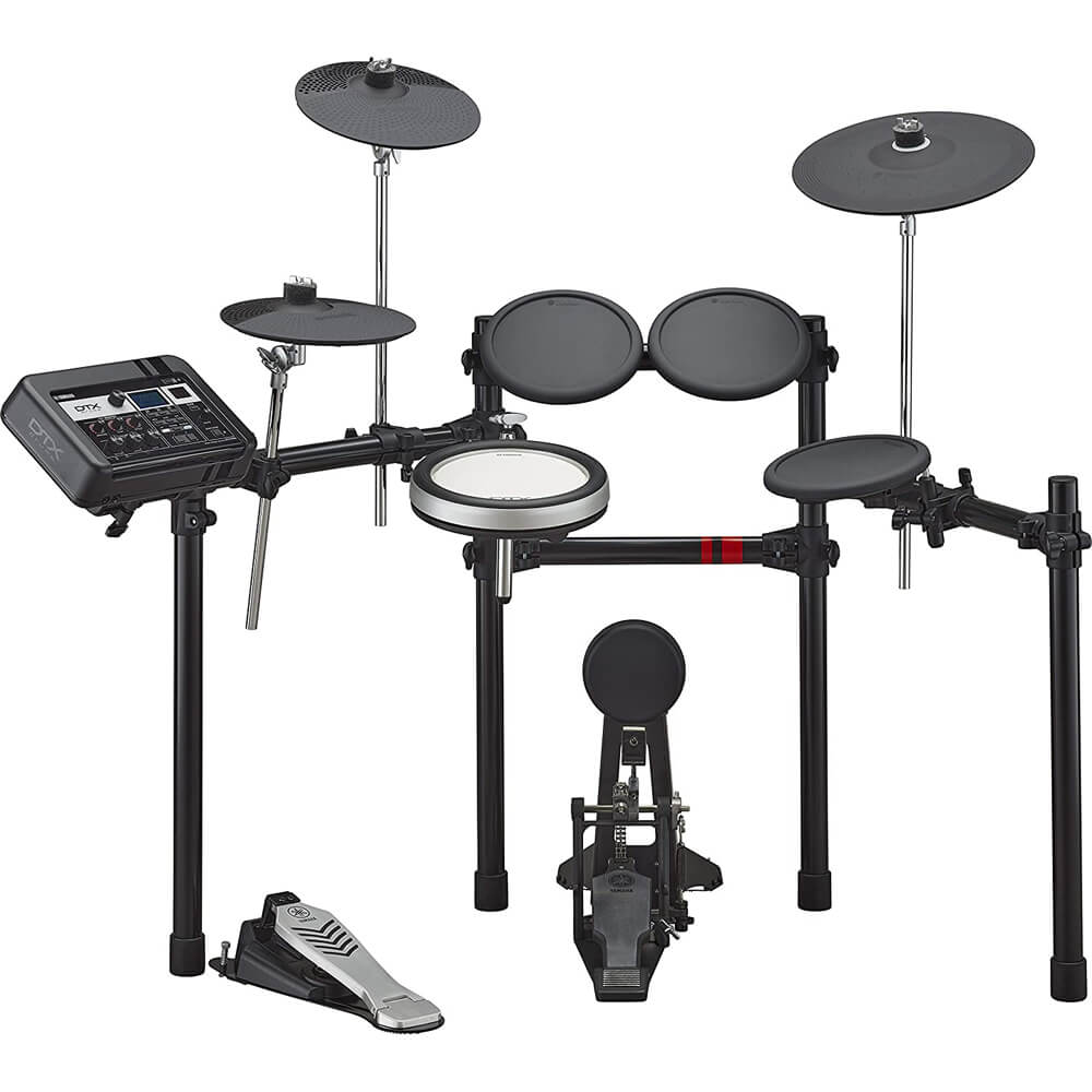 Yamaha DTX6K-X Electronic Drum Set Bundled with 3 Pairs of Drumsticks, On-Ear Stereo Headphones, and Adjustable Drum Throne