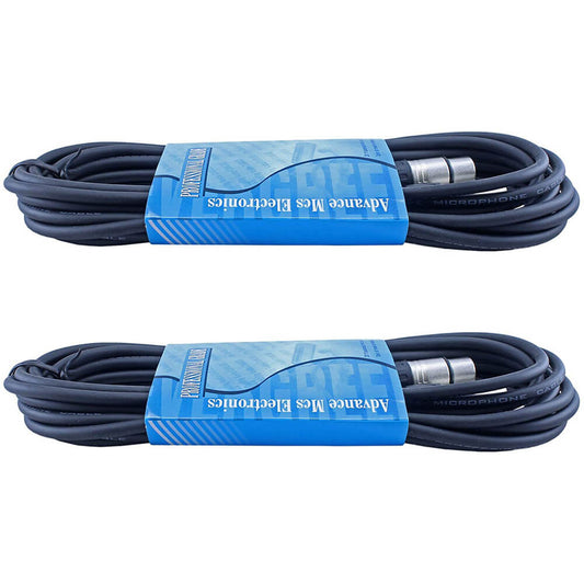 XLR Microphone Cables Male to Female 20-Foot (2 Pack)