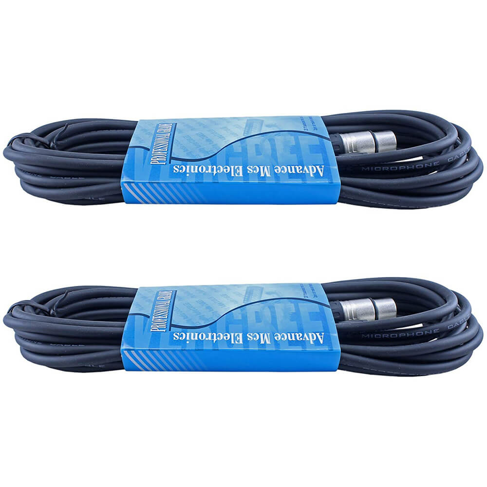 XLR Microphone Cables Male to Female 20-Foot (2 Pack)