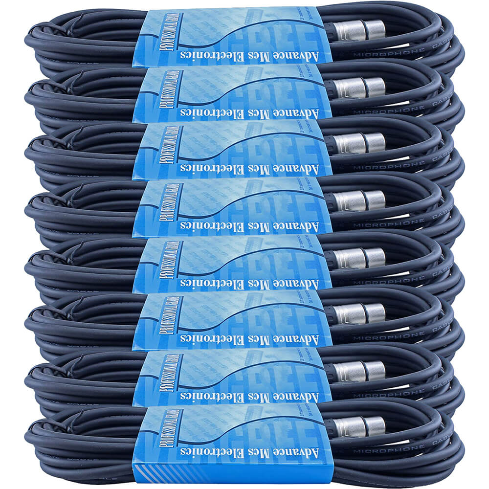 XLR Microphone Cables Male to Female 15-Foot (8 Pack)