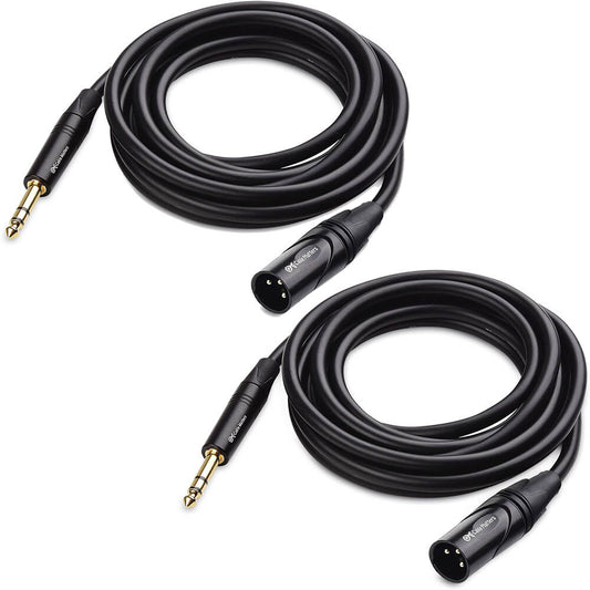 Audio Cables 1/4-Inch TRS to XLR Male 10-Foot (2-Pack)