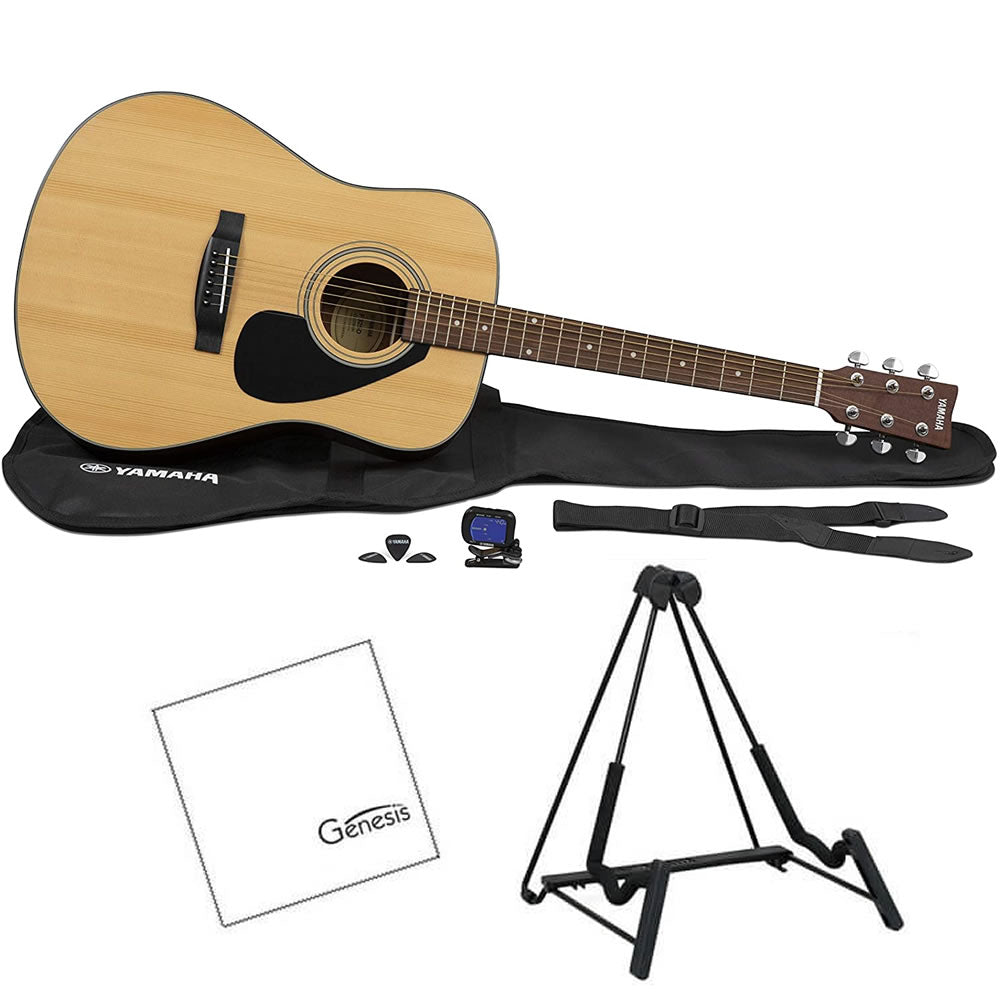 Yamaha GigMaker Standard Acoustic Guitar Package (Natural) with FREE Bonus Guitar Stand & Polishing Cloth