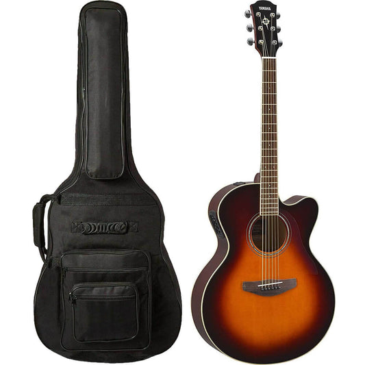 Yamaha CPX600 OVS Full Body Acoustic Electric Guitar (Old Violin Sunburst) with FREE Padded, 6-Pocket Guitar Gig Bag