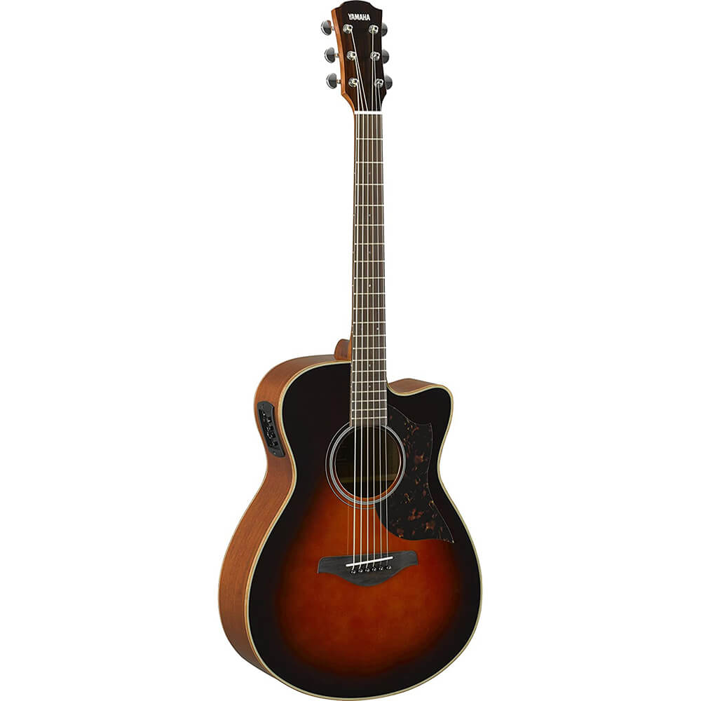 Yamaha A-Series AC1M TBS Cutaway Concert Acoustic-Electric Guitar Tobacco Sunburst Bundle with Gigbag, Stand, Tuner, Strap, Guitar Picks, String Winder and Polishing Cloth