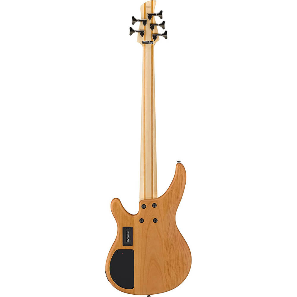 Yamaha TRBX605FM NS 5-String Electric Bass Natural Satin Bundle with Gigbag, Stand, Tuner, Strap, Guitar Picks, String Winder and Polishing Cloth