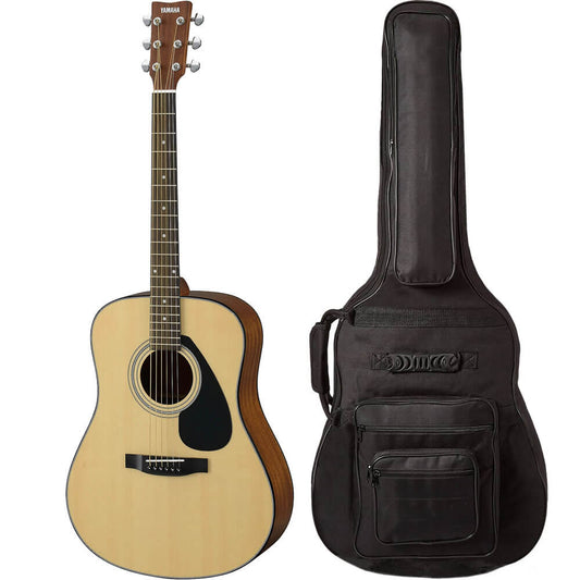 Yamaha F325D Dreadnought Acoustic Guitar Natural with Padded 6-Pocket Acoustic Guitar Gig Bag