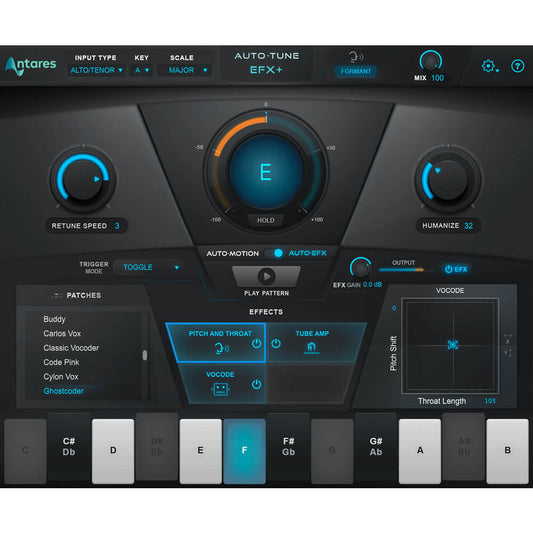 Antares Auto-Tune EFX+ Pitch Correction, Doubling, Vocoding, Tube-style Saturation and More Software Plug-in (Download)