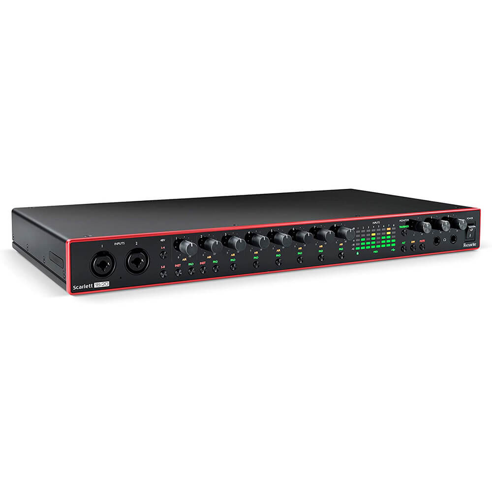 Focusrite Scarlett 18i20 (3rd Gen) USB Audio Interface Bundled with 4 x 15ft XLR Cables and On Ear Stereo Headphones